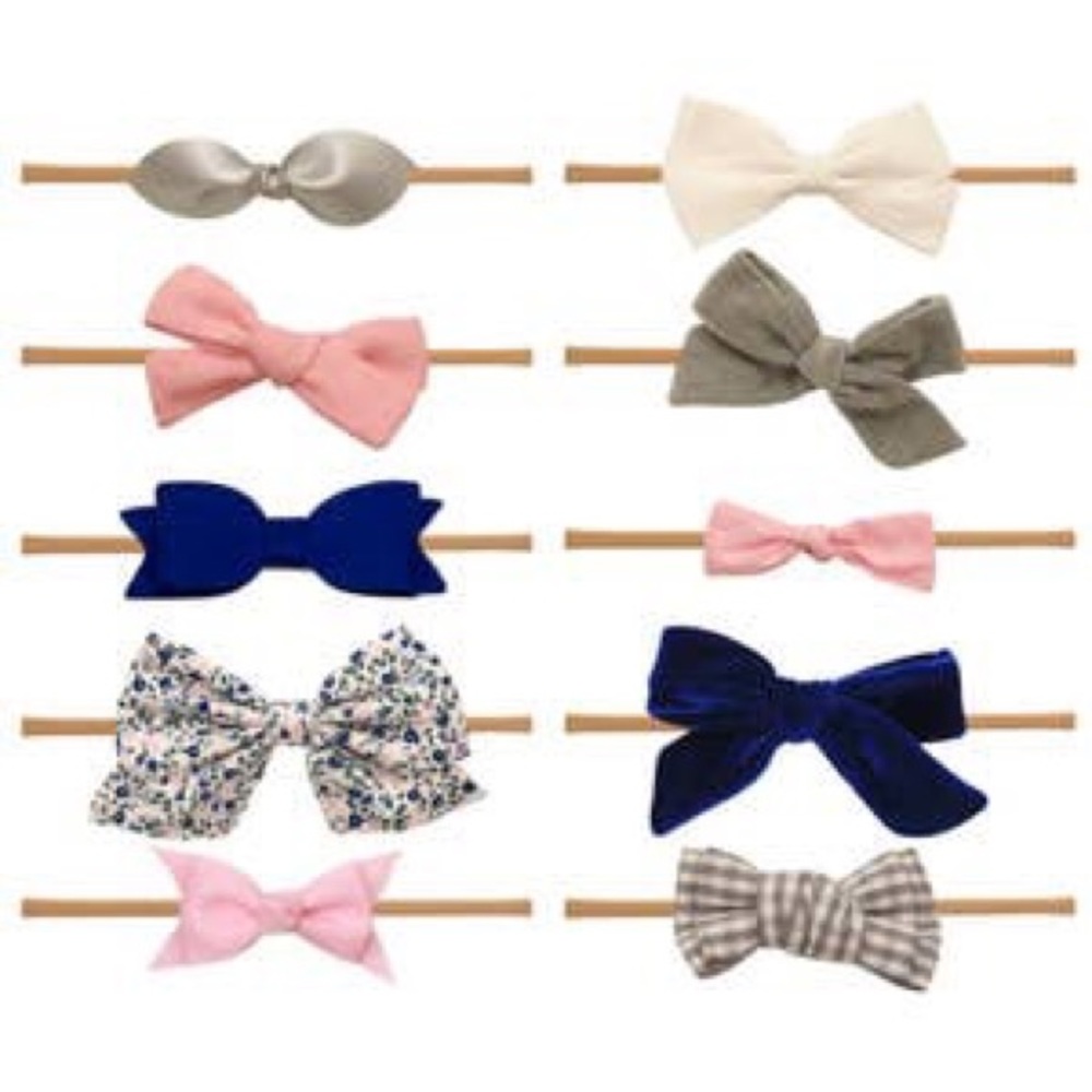 Nylon hair bows bundle of 10